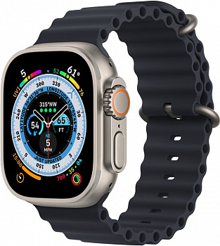 Смарт часы Apple Watch Ultra, 49mm Titanium Case with Midnight Ocean Band